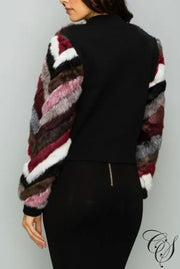 Ashlynn Multi Faux Fur Varsity Jacket, coat - Designs By Cece Symoné