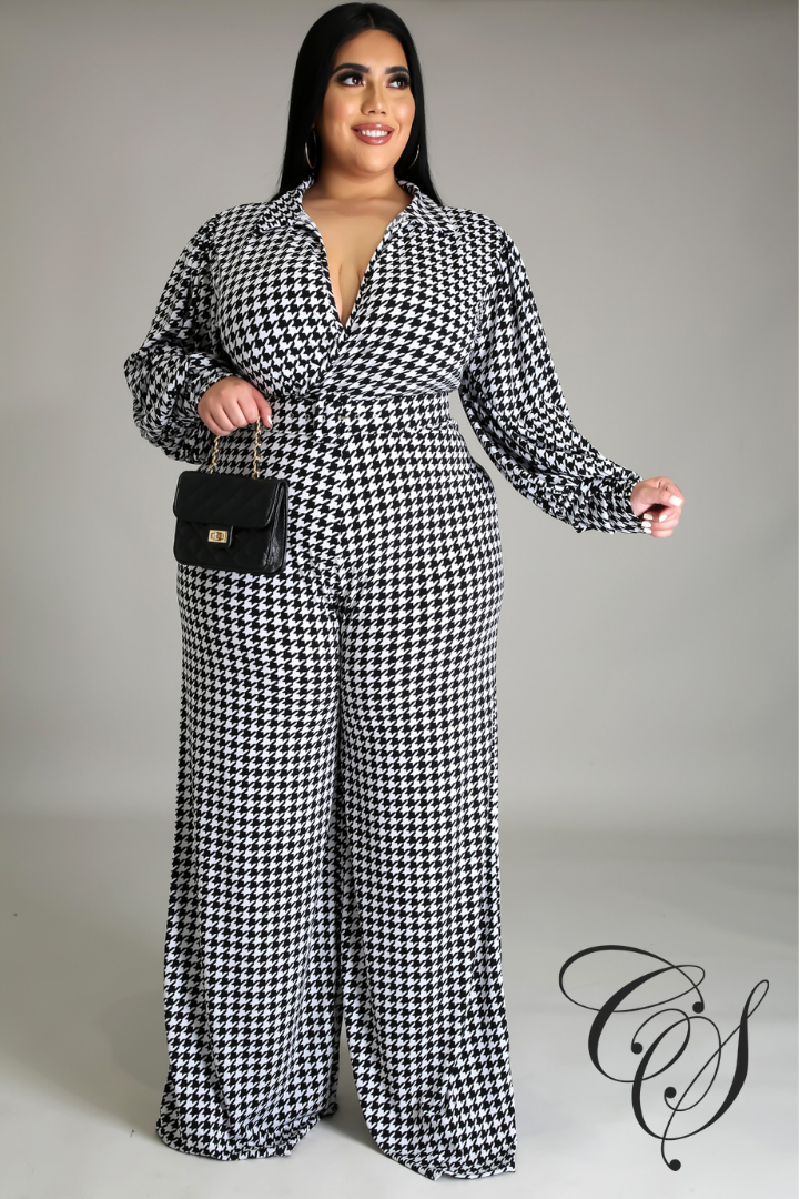 Genna Houndstooth Jumpsuit