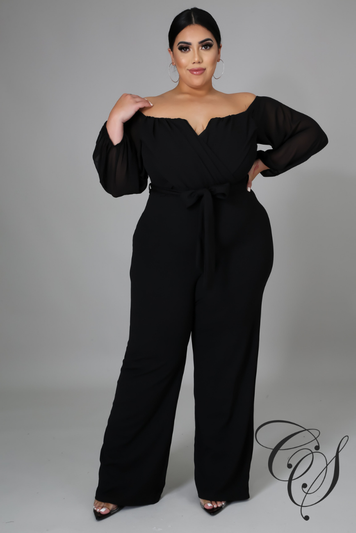 Jeanne V Bar Gathered Sleeve Bardot Jumpsuit