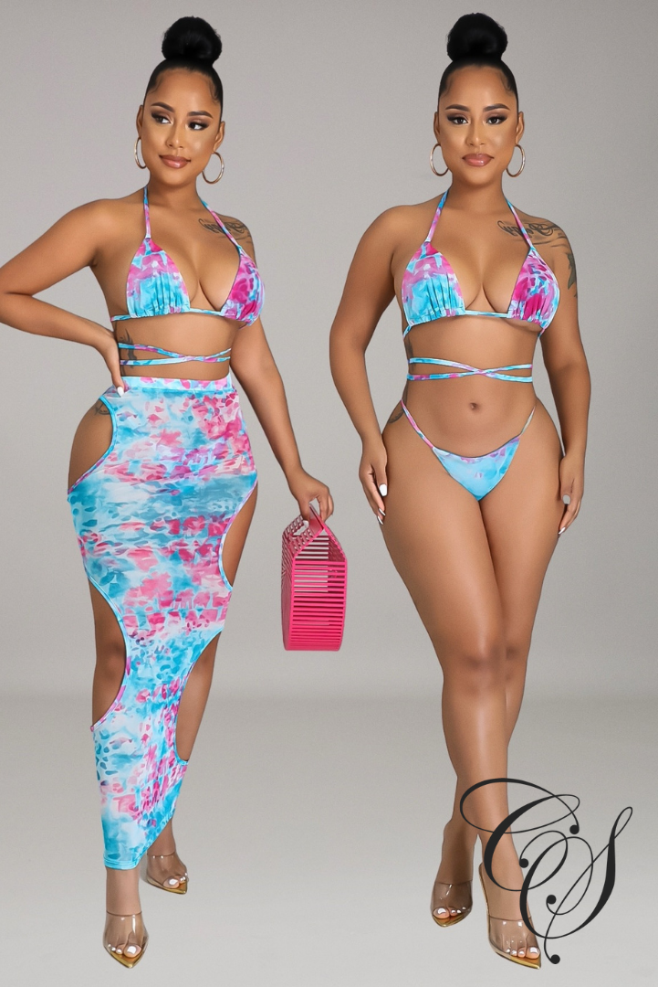 Julissa 3pc Multi-Hue Swimsuit Set