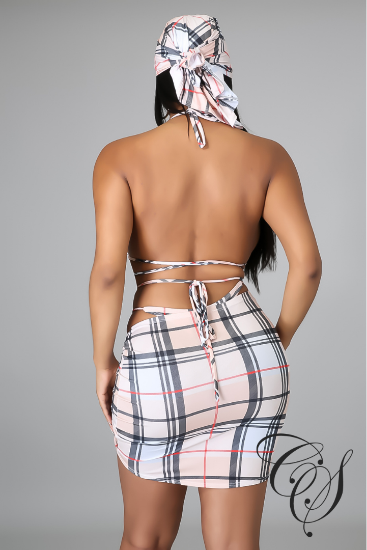 Lanora 4 Piece Plaid Swim Set