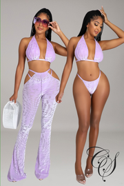 Shireen 3pcs Burn Out Swimsuit Set