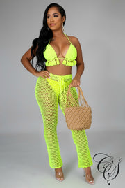 Trina Neon Tassel Palazzo Set