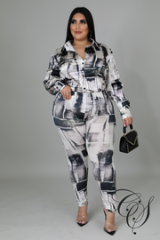 Vanna Abstract Print Legging Set