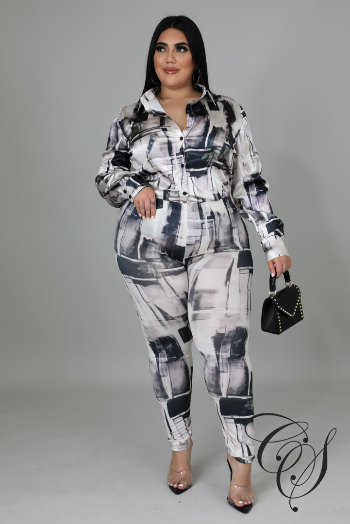 Vanna Abstract Print Legging Set